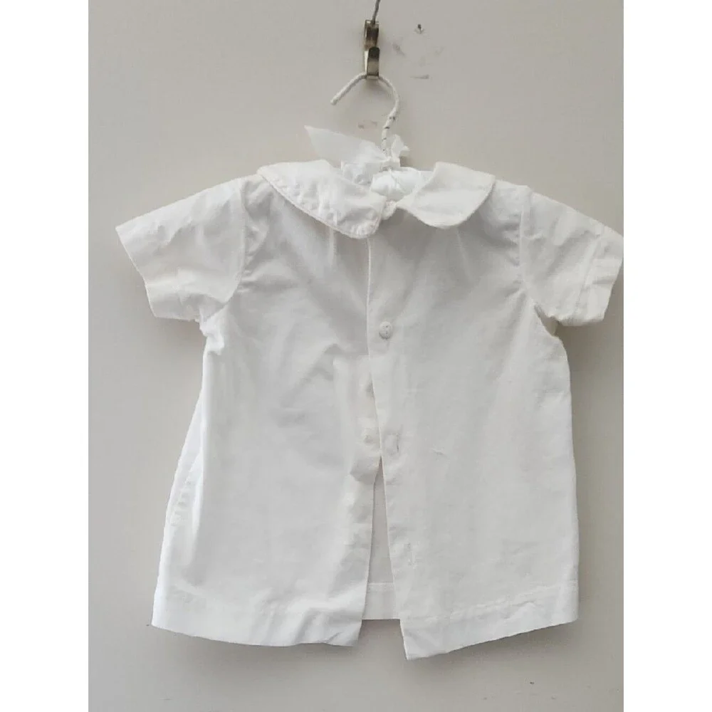 VTG Strasburg Children 18M Smocked Christening Romper & Bib Heirloom Set